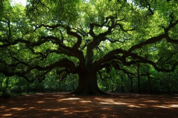 Iconic Angel Oak: A Majestic Tree Surrounded by Nature's Splendor in South Carolina's Scenic Landscape