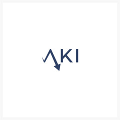 Obraz premium Creative AKI Logo with Downward Arrow Concept