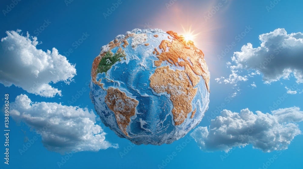Aufkleber a globe with clouds in the background