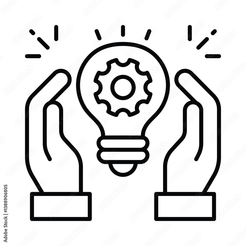 Poster idea vector outline icon. eps 10 file