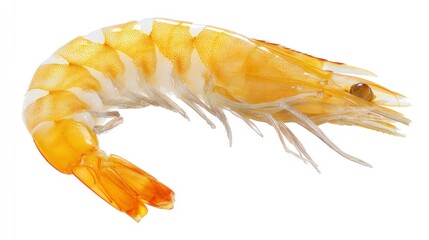 Naklejka premium Close-up of Fresh Shrimp on White Background for Culinary Use