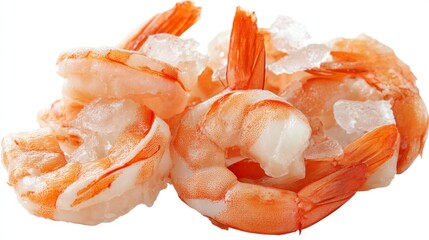 Cooked Shrimp on Ice a Fresh Seafood Delicacy Close Up