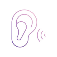 Ear icon isolated on a white background. Vector illustration.