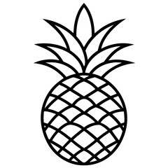 Fototapeta premium pineapple vector illustration silhouettes on transparent background
