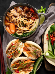 Assorted dishes of traditional Chinese cuisine.