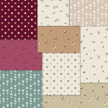 leaves patchwork pattern on background