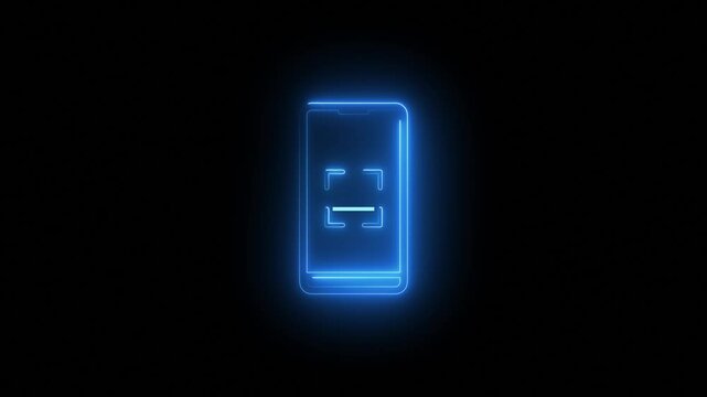 QR code scanning animation. phone with qr code