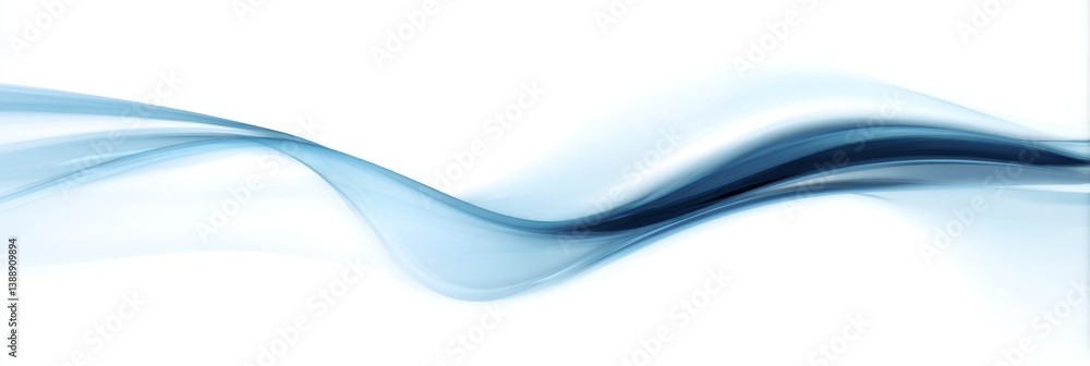 Poster smooth blue abstract wave moving across an ethereal background