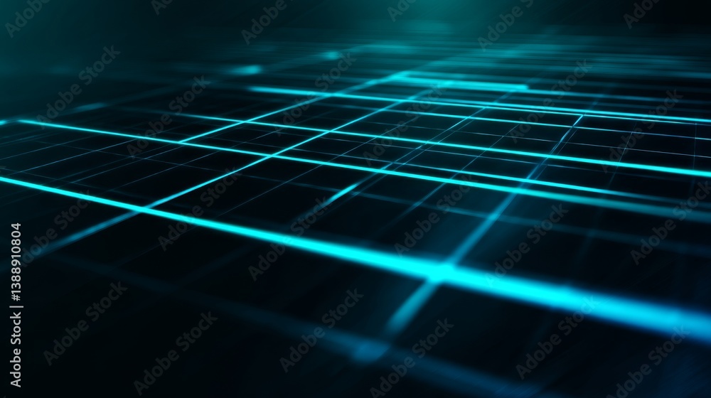 Poster minimalist glowing grid layout in futuristic style design