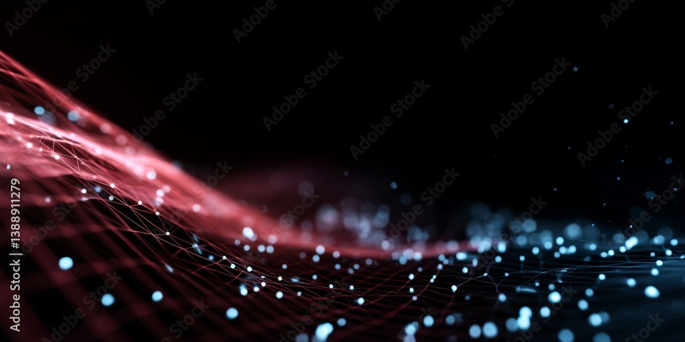 Poster abstract cyber tech scene with subtle neon motion