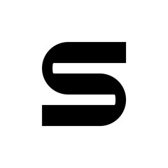 Modern letter S logo vector design. Isolated black color on a white background.