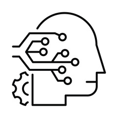 Ai Learning vector outline icon. EPS 10 file