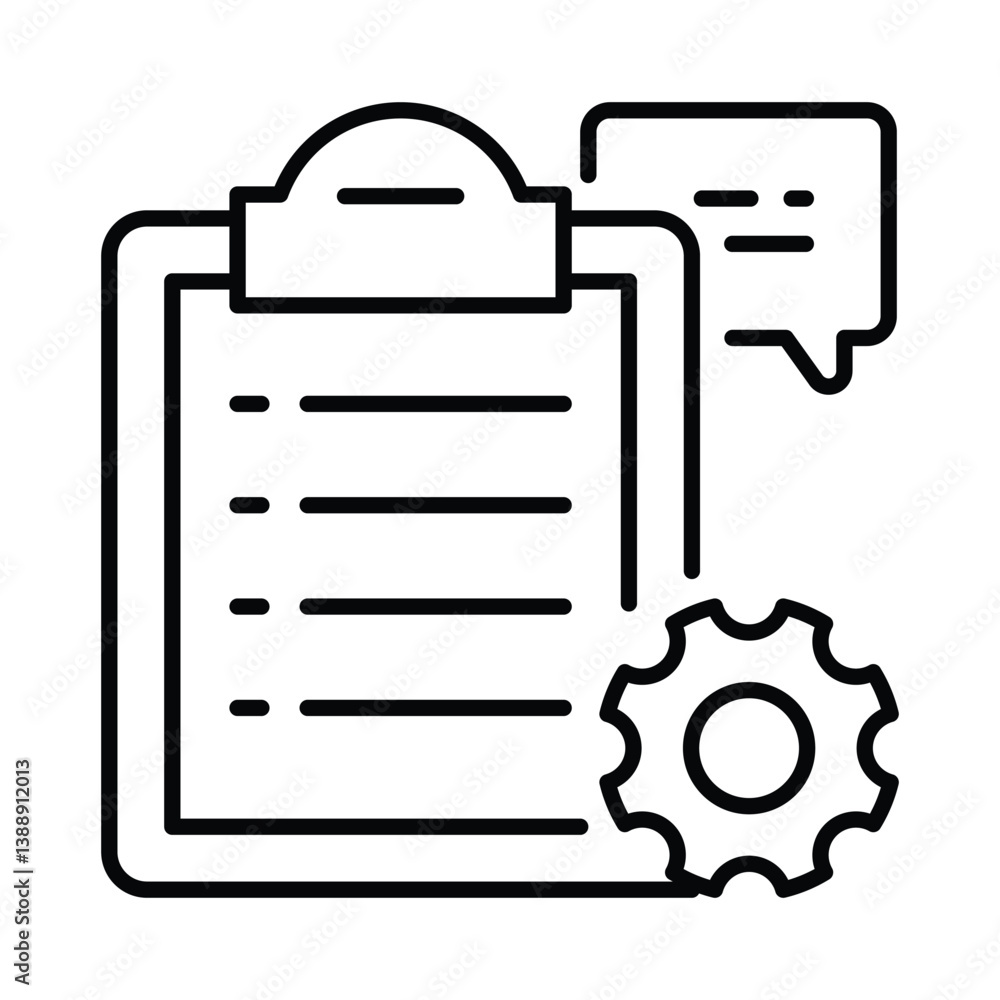 Poster automated planning vector outline icon. eps 10 file