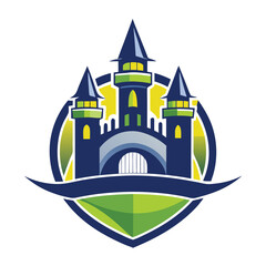 castle logo design vector illustration