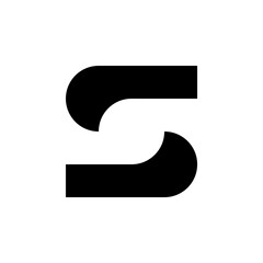 Modern letter S logo vector design. Isolated black color on a white background.