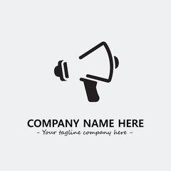 Megaphone illustration black and white for logo company vector image
