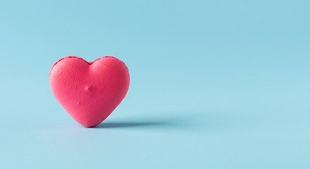 Obraz premium Pink Heart Macaron: Sweet Pastel Delight AI Generated