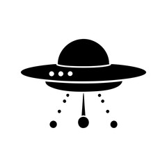 UFO Flying Saucer Alien Spaceship Vector Icon

