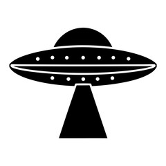 UFO Flying Saucer Alien Spaceship Vector Icon

