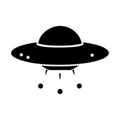 UFO Flying Saucer Alien Spaceship Vector Icon

