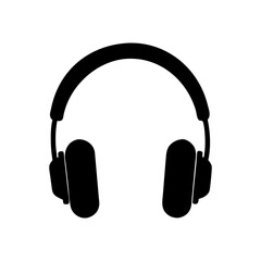 Black Headphones Icon Vector Silhouette Graphic