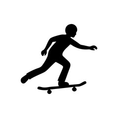 Skateboarder Silhouette Vector Icon
