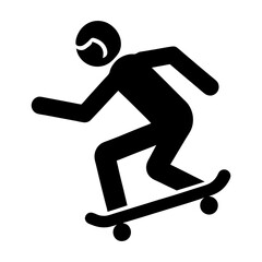 Skateboarder Silhouette Vector Icon