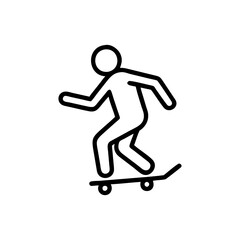 Skateboarder line Vector Icon