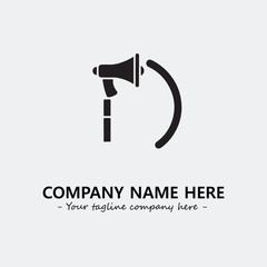 Megaphone illustration black and white for logo company vector image
