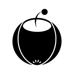 Coconut Logo Icon Vector. Tropical Fruit Food Symbol
