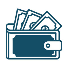 Wallet with Money Icon Vector. Finance Symbol