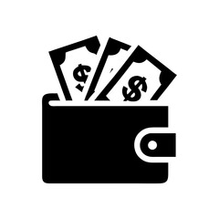 Wallet with Money Icon Vector. Finance Symbol