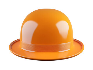 Fototapeta premium Bright Orange Bowler Hat Studio Shot Clean Minimalist Design. AI Generated