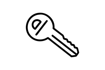  Key Line Icon Vector for Security and Access