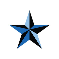 Obraz premium Tri-Tone Geometric Star Icon – Modern Vector Symbol for Design & Branding