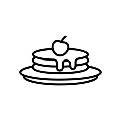 Pancake Stack Line Icon Vector. Breakfast Food Symbol