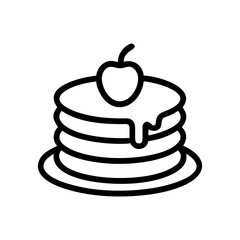 Pancake Stack Line Icon Vector. Breakfast Food Symbol
