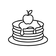 Pancake Stack Line Icon Vector. Breakfast Food Symbol