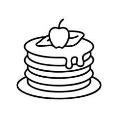 Pancake Stack Line Icon Vector. Breakfast Food Symbol