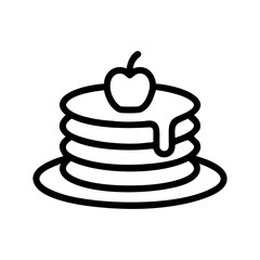 Pancake Stack Line Icon Vector. Breakfast Food Symbol