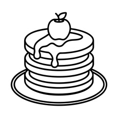 Pancake Stack Line Icon Vector