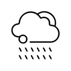  Rain Cloud Line Icon Vector Illustration