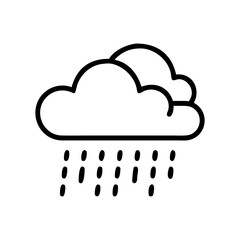  Rain Cloud Line Icon Vector Illustration