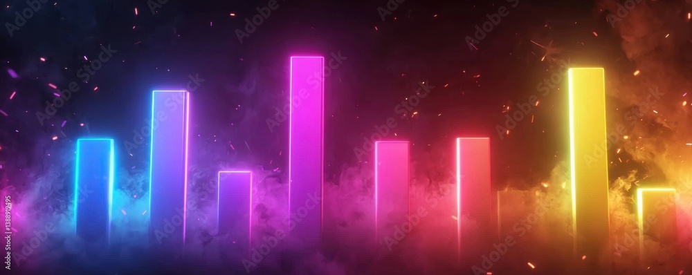 Aufkleber dynamic holographic bar chart showcasing audience demographics in a futuristic environment for data 