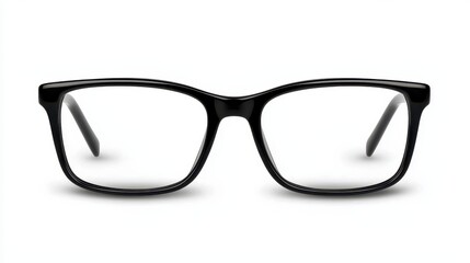 Fototapeta premium Closeup of elegant glasses, a vision of style on pristine white background stylish