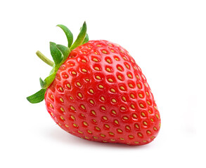 Juicy strawberry isolated on white. Clipping path.