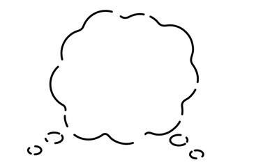 破線のもくもく吹き出し