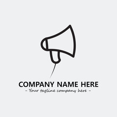 Megaphone illustration black and white for logo company vector image
