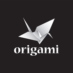 Obraz premium origami bird logo vector
