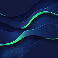 Fototapeta premium Abstract blue background with a neon green wavy